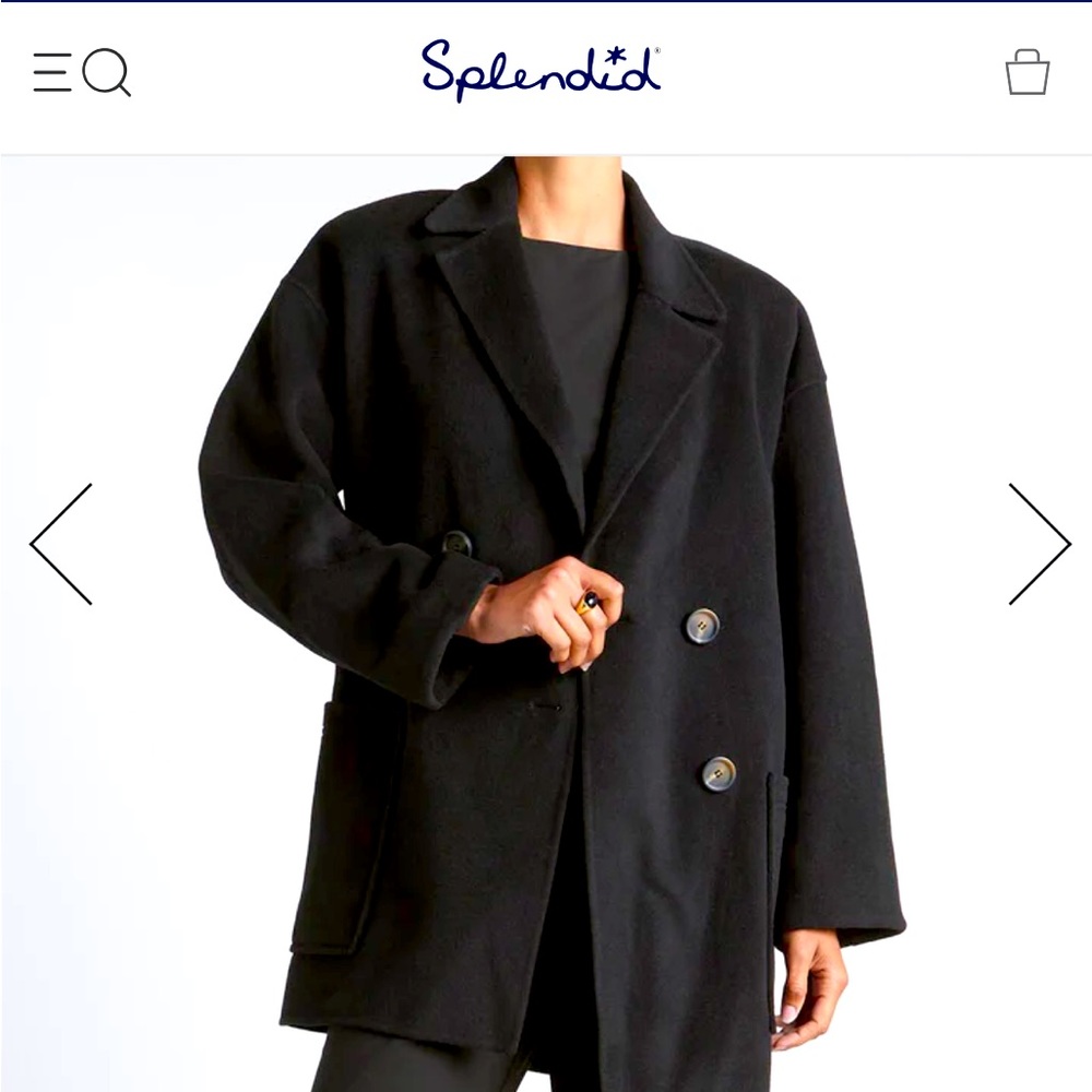 Splendid by Kate Young- NWT navy wool and cashmere blended double breasted coat